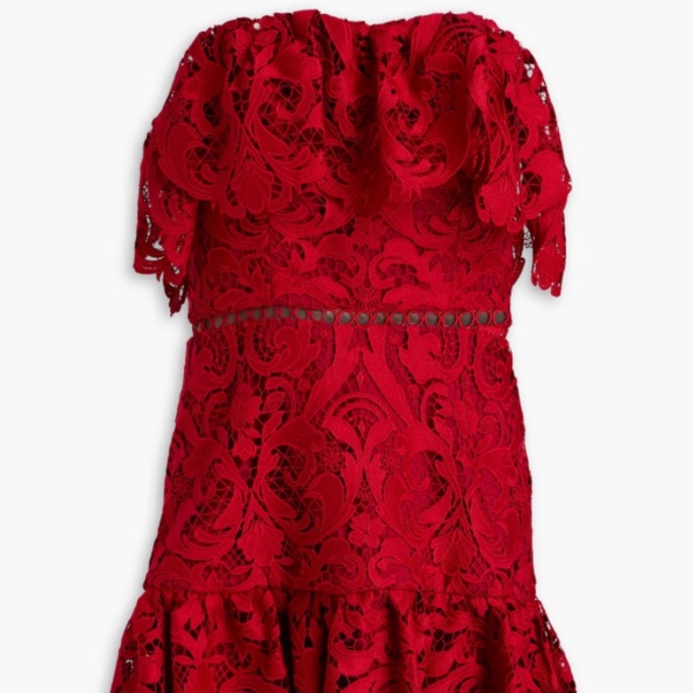 ML Monique Lhuillier Womens Ruffled Lace Mini Dress